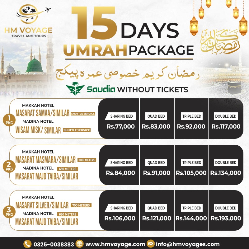 Umrah package 15 days